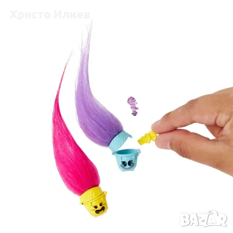 Тролче Poppy с аксесоари Trolls Мини фигурка HAIR POPS Попи Вива Брънч, снимка 5 - Други - 53439584