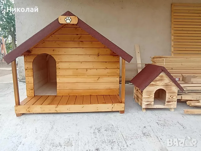 Дървени къщи за котки кучета къща за куче от дърво за малки средни и големи породи кучешка колиба, снимка 8 - За кучета - 55347554