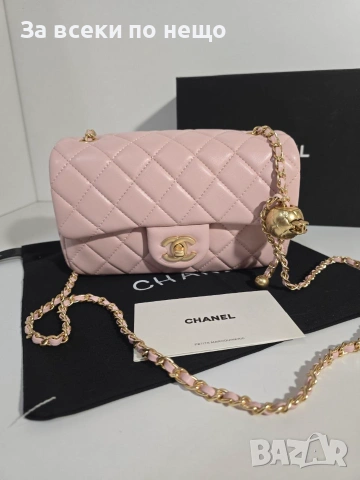 Chanel Flap Bag Gold logo Дамска Розова Чанта От Естествена Телешка Кожа Код Brand Luxury Fashion27, снимка 3 - Чанти - 54960919