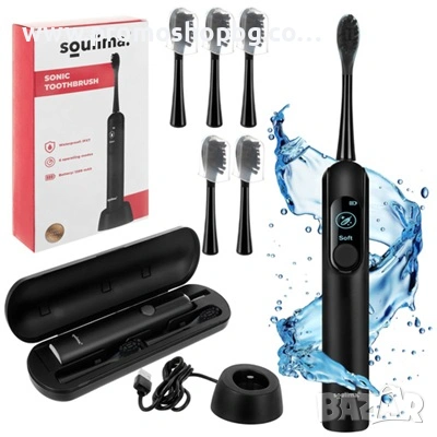 Звукова електрическа индукционна четка за зъби 90 000 оборота в минута + 6 глави