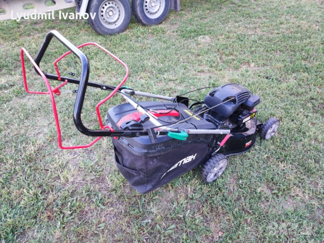 Бензинова самоходна косачка с кош Hemak BriggsStratton 146cc 3кс 4t 46см 27кг 2021г, снимка 6 - Градинска техника - 54854887