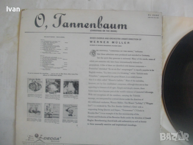 Werner Muller O, Tannenbaum Christmas On The Rhine LP 1956 Decca record DL 8388 ГРАМОФОННА ПЛОЧА, снимка 7 - Грамофонни плочи - 54622335