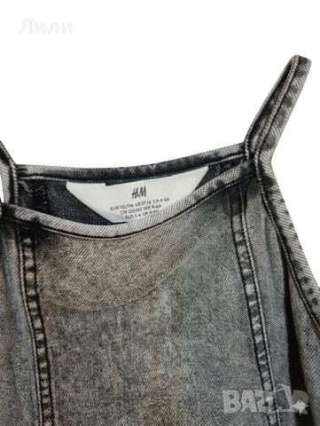 Дънкова рокля h&m,110/116 см, снимка 2 - Детски рокли и поли - 54892981