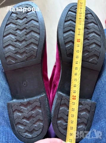 Продавам нови велурени ботуши, цвят фуксия, снимка 5 - Дамски ботуши - 53971851