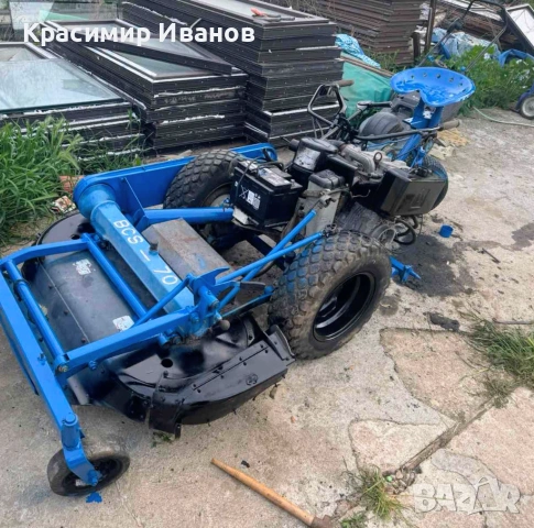 Професионален дизелов мотоблок BCS 701 с роторна косачка и седалка – НАПЪЛНО ОБСЛУЖЕН