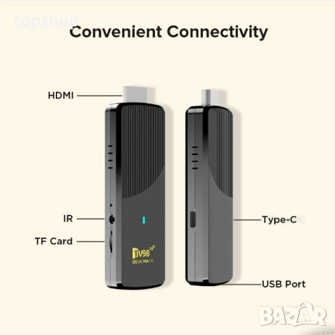 Нов на Български TV98 Android TV 14 Ultra HD 4K 8K 2GB RAM 16GB ROM Двубандов WiFi 5G  , снимка 10 - Плейъри, домашно кино, прожектори - 55007196