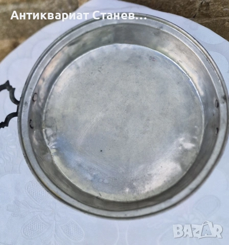 Стара медна тава с месингови дръжки , снимка 6 - Съдове за готвене - 54809734