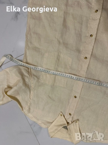 Оригинална мъжка ленена риза , снимка 5 - Ризи - 54347866