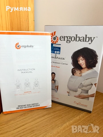 Ергономична раница за бебе ERGOBABY EMBRACE SOFT AIR , снимка 10 - Кенгура и ранички - 55279714