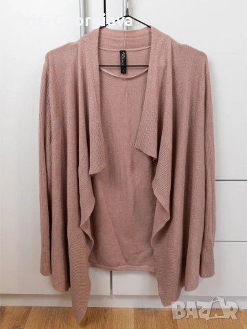 Дамска Розова Плетена Жилетка 