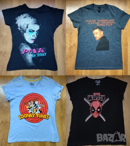 Pink, Justin Timberlake, Looney Tunes, Deadpool - дамска тениска
