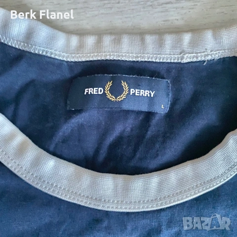 Fred Perry тениска в тъмен син цвят, снимка 3 - Тениски - 54010388