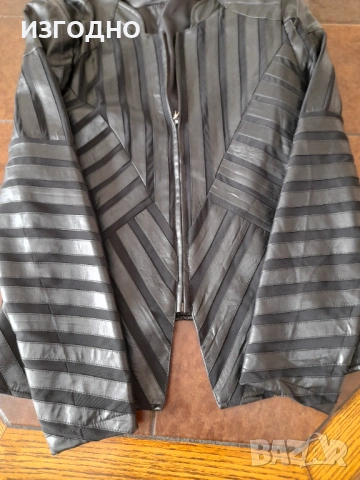 15€ МОДЕРНО КОЖЕНО ЯКЕ ЧЕРНО МОЖЕ И СТРАХОТЕН КОМЕНТАР, снимка 3 - Якета - 54524757