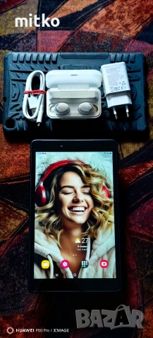 SAMSUNG GALAXY TAB A 8"-Перфектно състояние.Пълен комплект.Чисто нови безжични слушалки и , снимка 2 - Таблети - 55267302