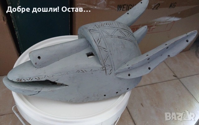 Дървени: Дявол - сива, стара, дървена маска, нъж фигура еротика, дърворезба