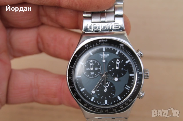 Мъжки стоманен хромиран часовник ''Swatch'' , снимка 10 - Мъжки - 54149922