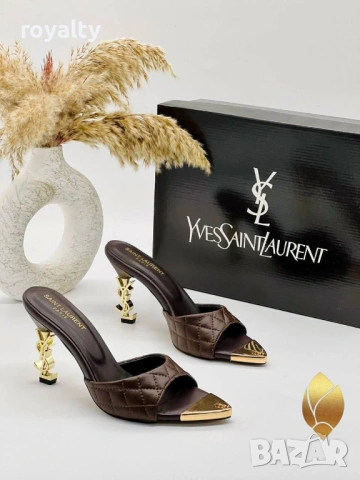 Yves Saint Laurent Нови Дамски Чехли на Ток YSL Различни Цветове , снимка 3 - Чехли - 54621378