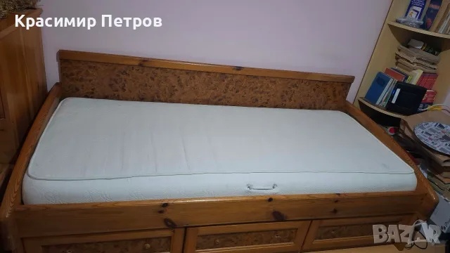 Единични легла от естествена дървесина с матраци и ракла., снимка 6 - Спални и легла - 55440757