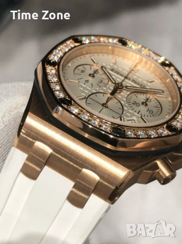 Audemars Piguet Royal Oak Offshore 37mm Rose Gold White Diamond Дамски Различни Цветове, снимка 3 - Дамски - 54047386