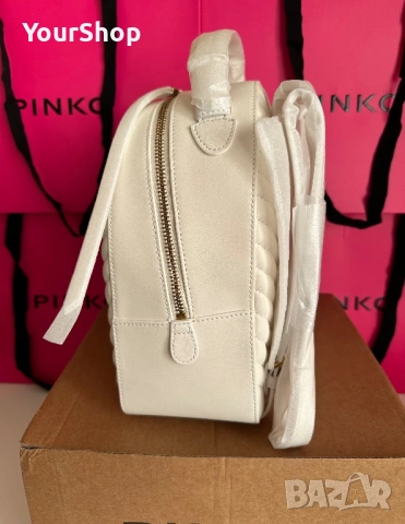 Чисто нова Раница PINKO Love Click Classic в бял цвят, снимка 3 - Раници - 54447026