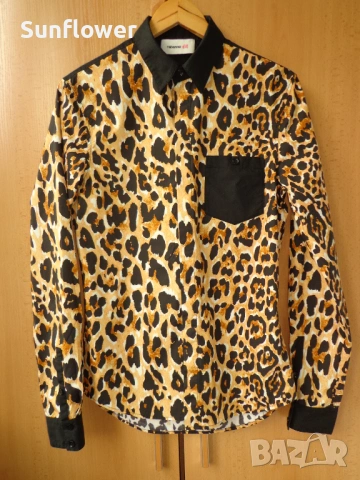 Риза Paco Rabanne за H&M с леопардов принт, размер S  , снимка 5 - Ризи - 54598409