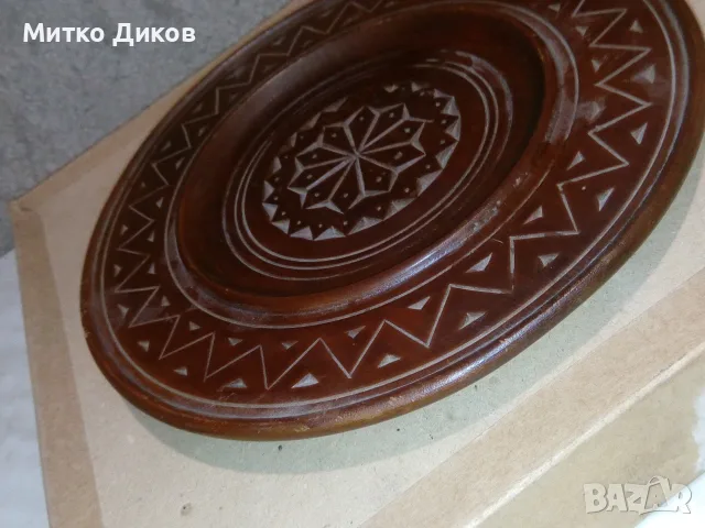 Чиния дървена за стена 10 ромба фи 235мм, снимка 2 - Декорация за дома - 55413296