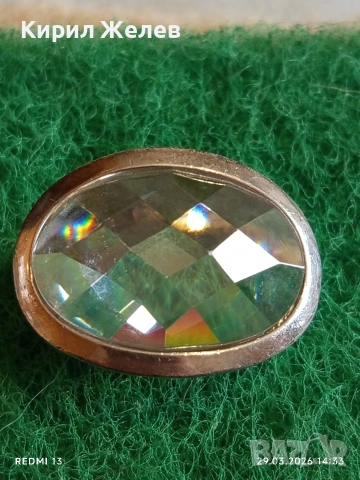 Сребърен пръстен с фасетиран огромен камък Swarovski стил и елегантност 48665, снимка 4 - Пръстени - 54014678