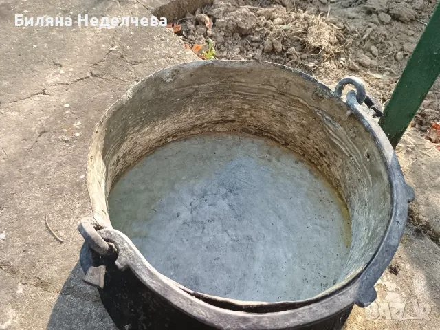 Старо медно котле , снимка 2 - Антикварни и старинни предмети - 55578200