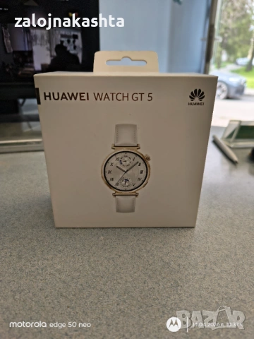 Смарт часовник HUAWEI WATCH GT 5 WHITE JNA-B19L White Composite Leather Strap 41 MM, GPS, ПУЛСОМЕР, , снимка 4 - Дамски - 54187918