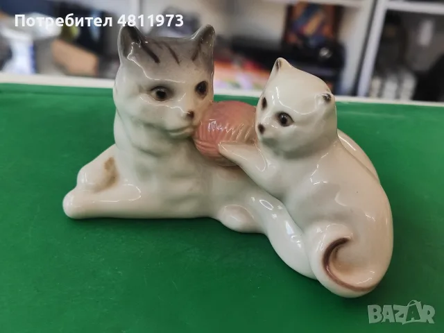 Порцеланова статуетка Румъния котки котка, снимка 3 - Статуетки - 55525137