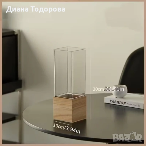 Квадратна декоративна канта ваза за цветя в 2 размера, снимка 3 - Вази - 55159294