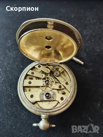 Швейцарски джобен часовник с посребрени капаци 1900г. с ключе - 6 РУБИНА - ПРОМОЦИЯ, снимка 11 - Джобни - 50994374
