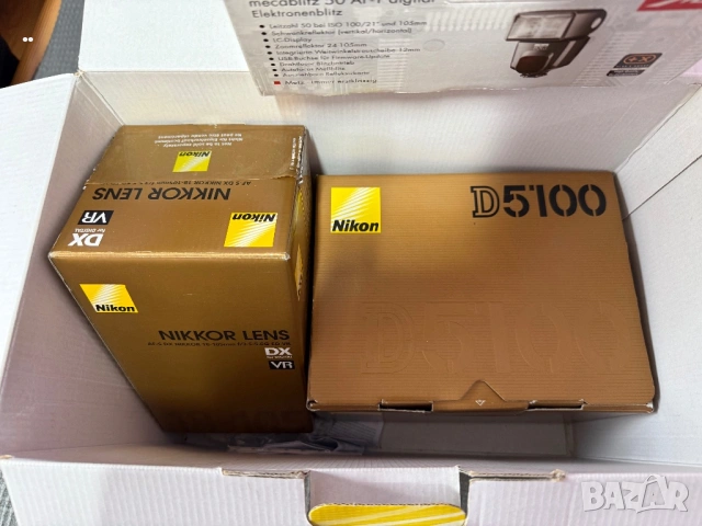 Nikon D5100 комплект + обектив 18-105mm + светкавица Metz, снимка 3 - Фотоапарати - 54401335