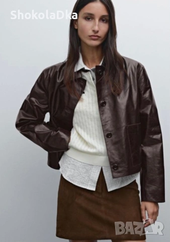 Ново кожено яке Massimo Dutti размер S, снимка 3 - Якета - 54751954