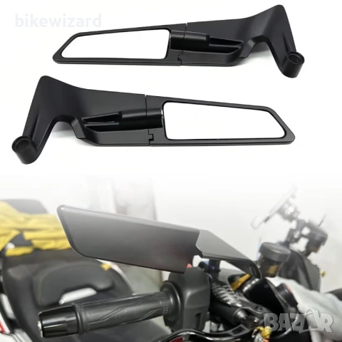 Универсални регулируеми огледала за обратно виждане за кормило на мотоциклет – Stealth Wind НОВИ