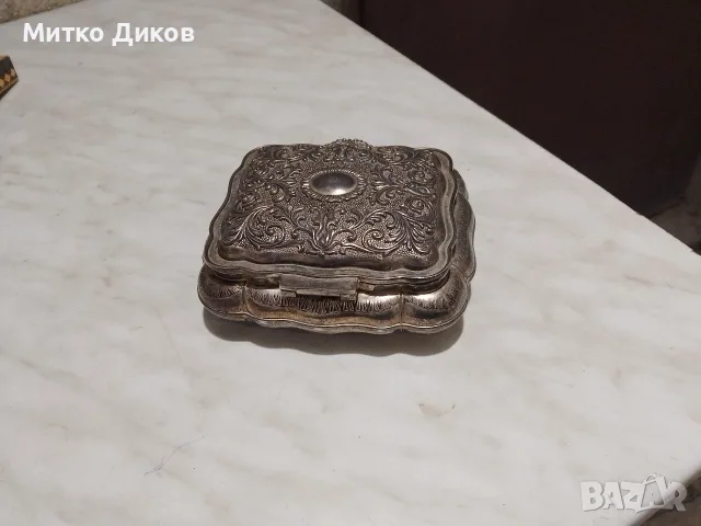 винтидж кутия за бижута Godinger Silver Art Co. посребрена 130х115х48мм и вътре 96х80х38мм, снимка 2 - Други - 55425723