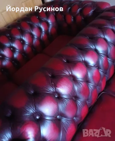 Кожени оригинални дивани chesterfield честърфийлд двойка и тройка , снимка 5 - Дивани и мека мебел - 55684501