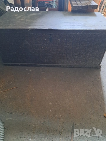 Стар дървен сандък, снимка 2 - Антикварни и старинни предмети - 53976129