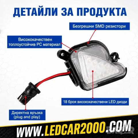 LED плафони в огледала Skoda , снимка 2 - Аксесоари и консумативи - 39675146