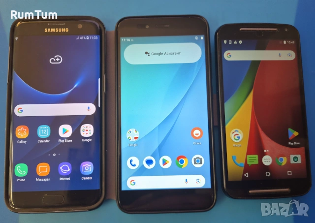 3 смартфона – Samsung S7 Edge, Xiaomi Mi A1 Red и Motorola Moto G