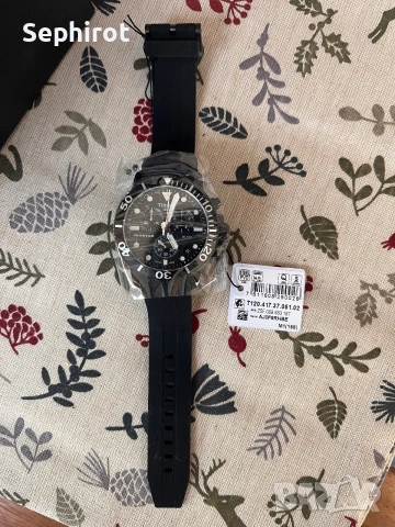 Чисто нов Tissot Seastar 1000 Chronograph (PVD Black), снимка 2 - Мъжки - 55123687