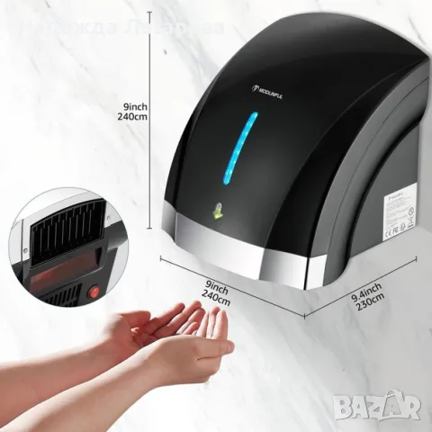 Автоматичен сешоар за ръце – Тих 2000 W, снимка 4 - Обзавеждане за заведение - 55684175