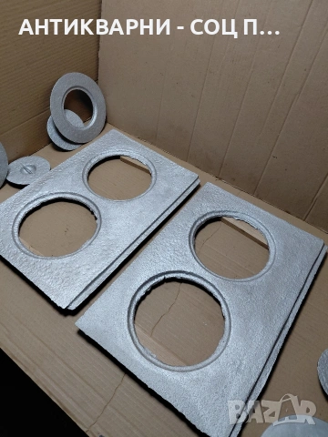 Комплект Соц Стара Чугунена Плоча За Камини Барбекюта Огнища Общо Тегло 15кг. НОМЕР 1718., снимка 5 - Антикварни и старинни предмети - 54093635