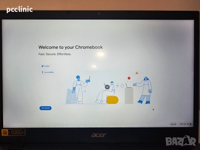 Acer Chromebook 14 (CP5-471) | Intel Core i3 6100U | 4GB RAM | 32GB eMMC |14" Full HD|Gorilla Glass, снимка 2 - Лаптопи за дома - 55032662