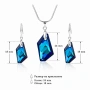 Комплект бижута Сваровски Bermuda Blue – колие и обеци De Art Crystal в син цвят, снимка 2