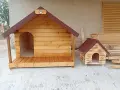 Дървени къщи за котки кучета къща за куче от дърво за малки средни и големи породи кучешка колиба, снимка 8