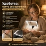 Голяма увеличителна лупа за врат с LED осветление за четене шиене бордиране гоблени USB зареждане, снимка 2