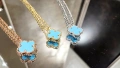Van Cleef & Arpels VCA Gold Turquoise Sweet Alhambra Clover Дамско Колие, снимка 1