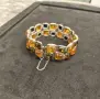 Сребърна гривна с кехлибар - 37.50 гр., снимка 2
