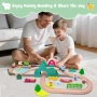 SIMPLIPLAY Комплект дървено влакче за малки деца 3-5 години, Монтесори, 49 части, снимка 5